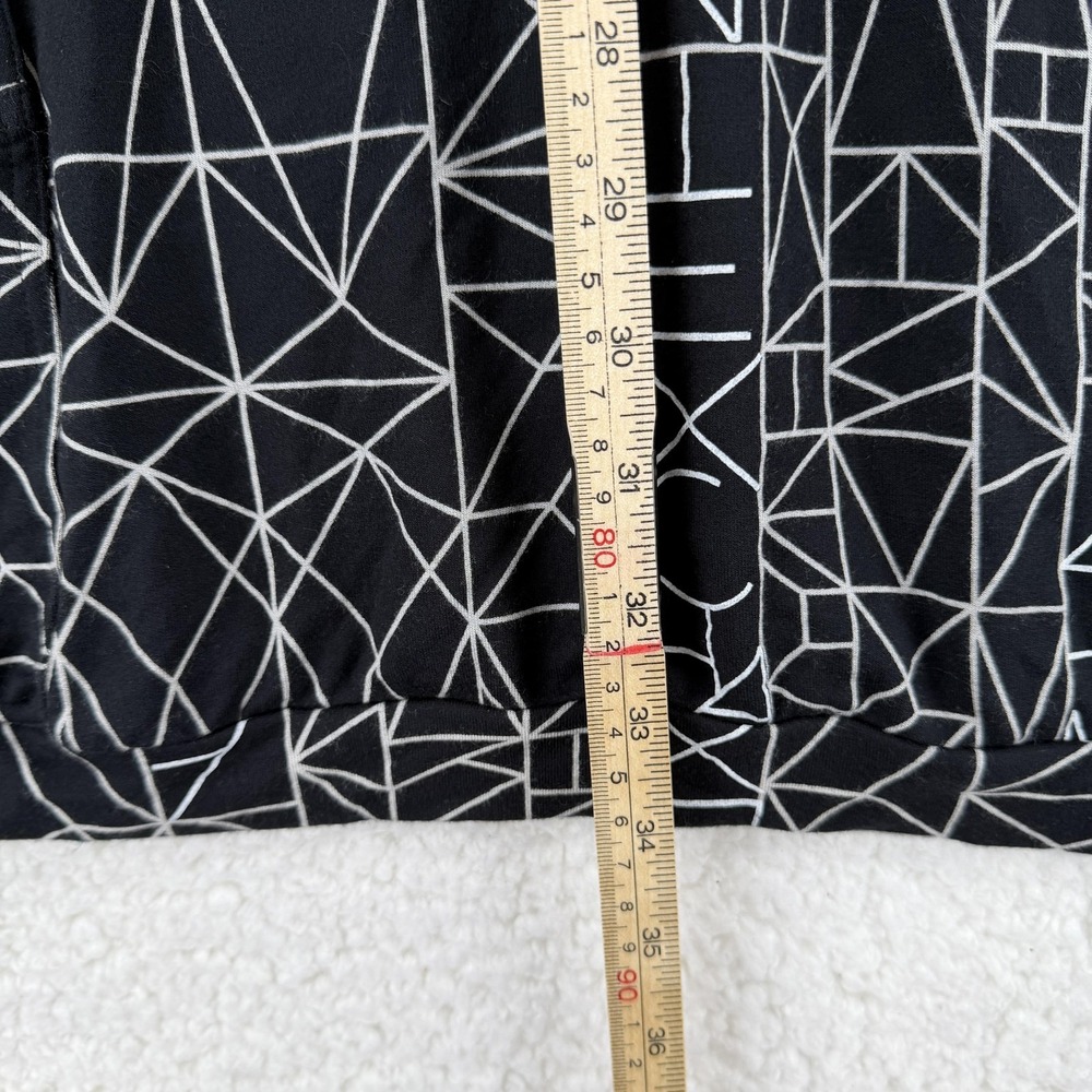 Armani Exchange Dress Womens Medium Black White Geometric Logo Tunic Pockets - Picture 5 of 8